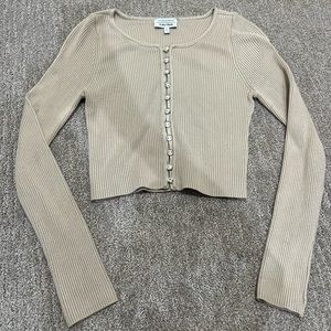 Ribbed button long sleeve